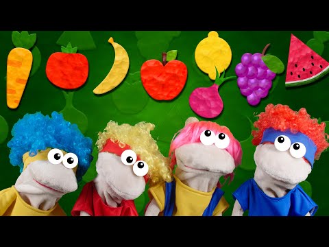 Yummy Fruits & Vegetables with Puppets! | D Billions Kids Songs
