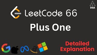 YouTube video 'Plus One 🔥 | LeetCode 66 | Easy Array Problem'