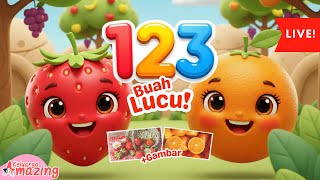Download lagu 🔴 LIVE: Belajar Hitung Angka 1-10 & Nama Buah Warna-Warni 🍎🍉 | Edukasi Anak PAUD & TK Interaktif 🎨 mp3