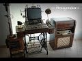 Steampunk Computer, complete workstation, fully functional, desktop, keyboard