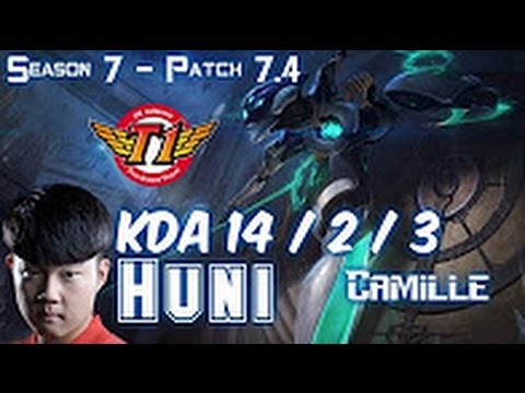 SKT T1 Huni CAMILLE vs FIORA Top - Patch 7.4 KOREA Ranked