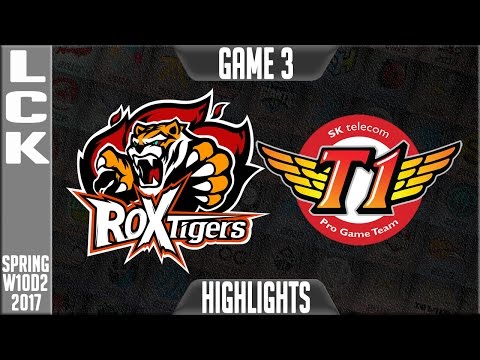ROX Tigers vs SKT Highlights Game 3 - LCK W10D2 Spring 2017 ROX vs SKT G3