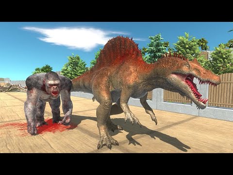 Dinosaur Spinosaurus DeathRun vs x50 Enemies - Animal Revolt Battle Simulator
