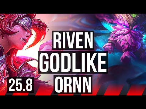 RIVEN vs ORNN (TOP) | 12/2/7, 1400+ games, Godlike | EUW Master | 25.8