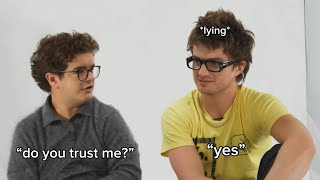 Gaten Matarazzo and Joe Keery acting exactly like Dustin and Steve