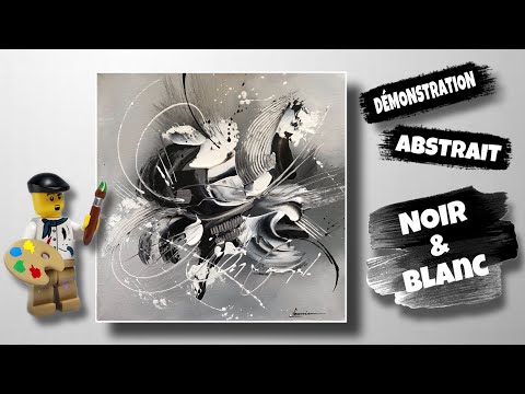 Abstrait noir et blanc / peinture intuitive / art thérapie