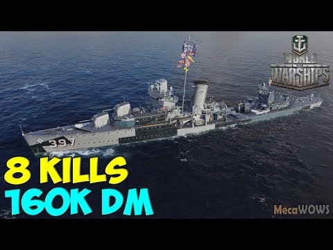 World of WarShips | Benham | 8 KILLS | 160K Damage - Replay Gameplay 4K 60 fps