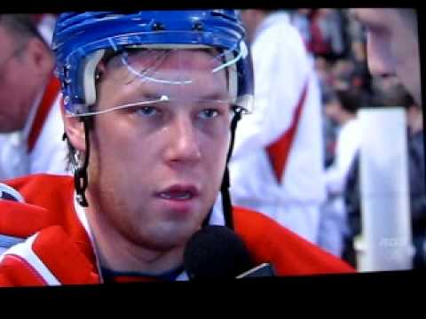 Andrei Kostitsyn says "net" 4 times in 13 seconds....