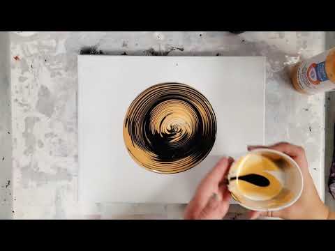 Black hole acrylic pour - Fluid art collab with MelyD.artist