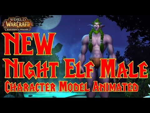 NEW: Night Elf Male Character Model ANIMATED - Warlords of Draenor BETA