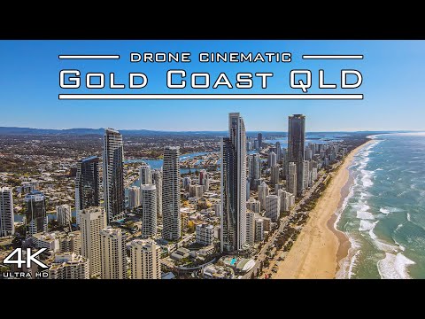 【4K】🇦🇺 Aerial view of famous Surfers Paradise 🏄 on the Gold Coast in ☀️ Queensland, Australia
