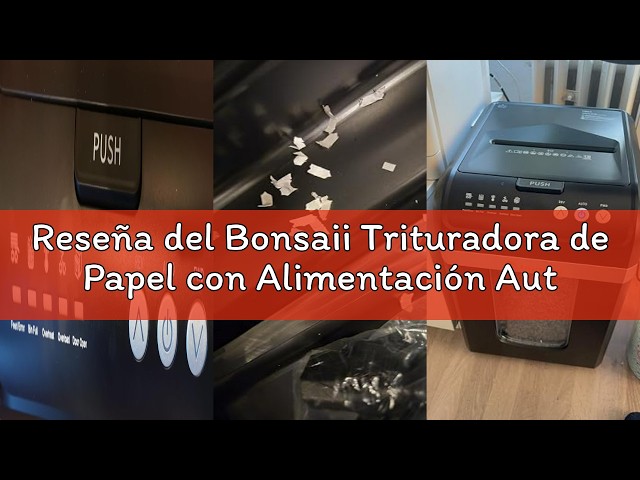 Vídeo relacionado con Bonsaii Trituradora de Papel con Alimentación Automática 200 Hojas, Micro-Corte P-4, 60 Min Continuo, Bajo Ruido, Ahorro Energía, Contenedor 31L, Modo Manual para Tarjetas, Ideal para Oficina, C283-A