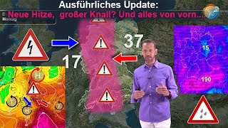 Unwetterwarnungen! Hitze, Gewitter, Kaltlufttropfen, Luftmassengrenze.