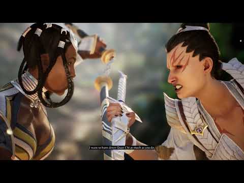 Ashrah tells Tanya she has a crush on Reptile (All Intro Dialogues Tanya vs Ashrah) - MK1