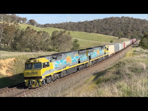 Afternoon Freight Trains In The Cullerin Ranges Australia