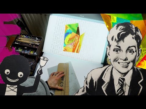 Making modern art collage  with 65 YEARS OLD MAGAZINES