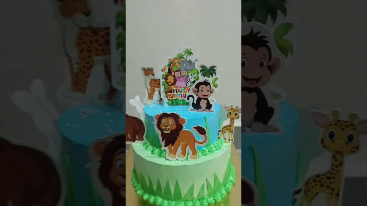 jungle theme cake #cakepassion#trending#junglecake#kidscake#cakelovers#cakedesign#animallovers