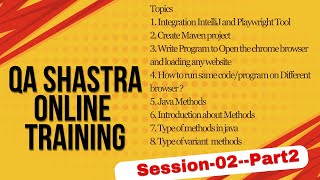 || Playwright Java || Session_02__Part_02 || JAVA METHODS || Launch Browser Playwright ||