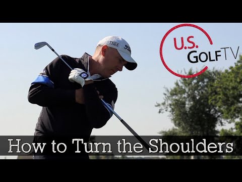 Part of a video titled How to Make a Proper Shoulder Turn in Your Golf Swing (Golf Backswing ...