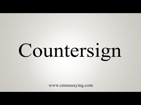 Part of a video titled How To Say Countersign - YouTube