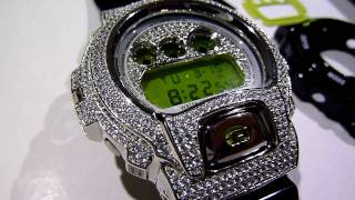 $475 "Fully Loaded" 925 Silver Lab Made Diamond G-Shock DW6900 watch! ICED BEZEL and FACE!!