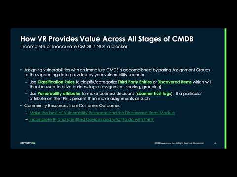ServiceNow Vulnerability Response and the CMDB - YouTube