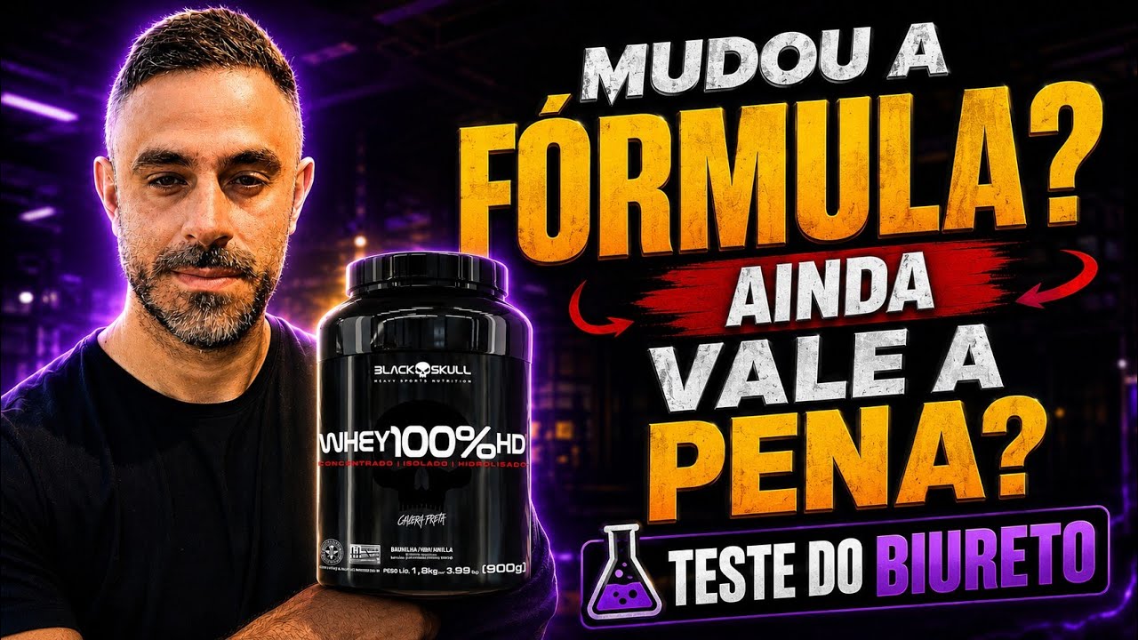 Miniatura da avaliação em vídeo de Proteína Black Skull Whey 100% HD Baunilha 900g Preto