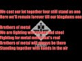 manowar- "Brothers of metal" with lyrics.. the Loudest band in the world