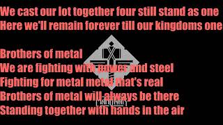 manowar- &quot;Brothers of metal&quot; with lyrics.. the Loudest band in the world