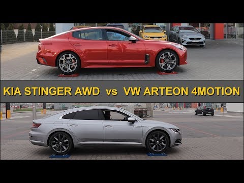 SLIP TEST - Kia Stinger 3.3 V6 AWD vs Volkswagen Arteon 2.0 TDI 4Motion - @4x4.tests.on.rollers
