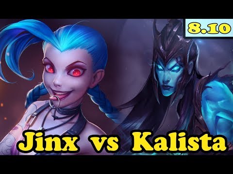 JINX ADC VS KALISTA Full Gameplay - S8 LOL 8.10 - LolLap