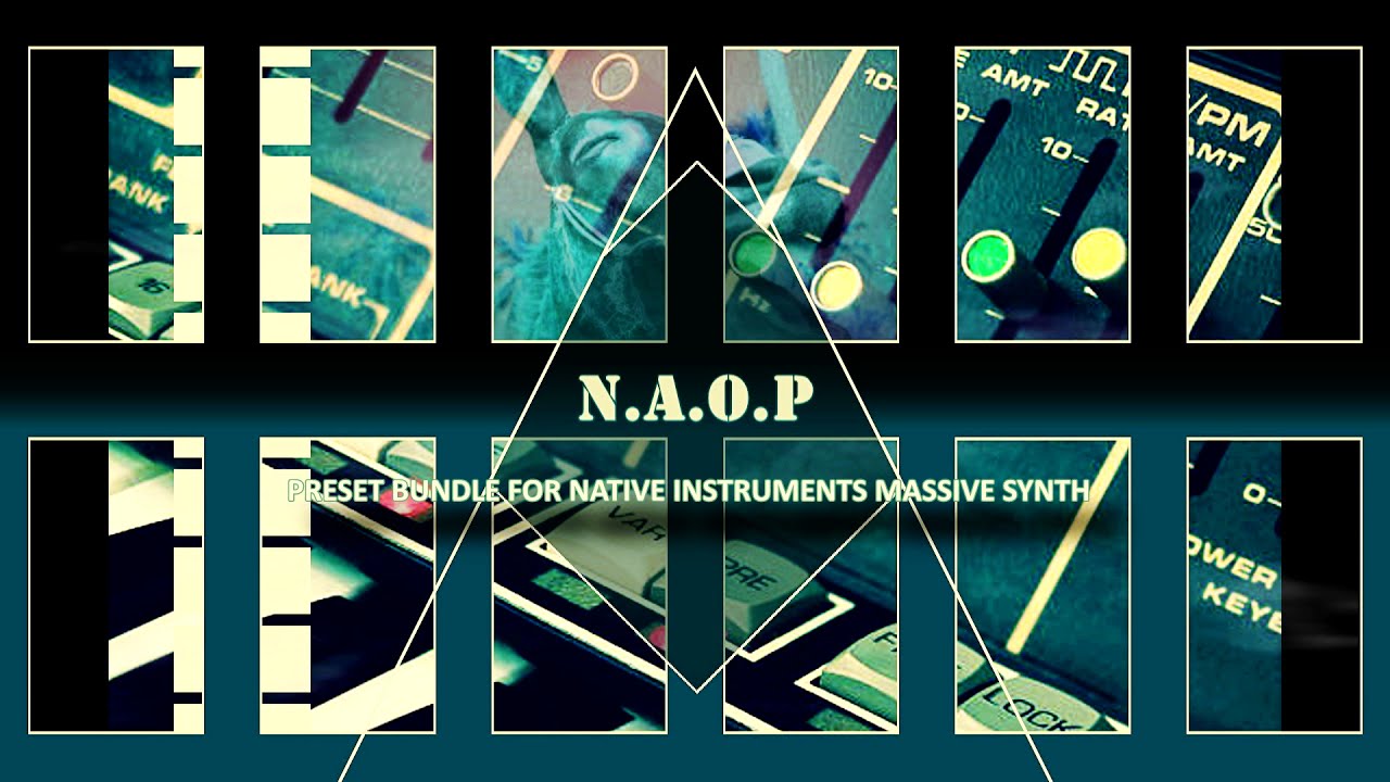 Native Instruments MASSIVE Synth preset pack -- N.A O.P -- The expansion pack contains 64 useful presets, with a variety of synth pads, bass presets, sequences, synth leads, rhythm pads, and atmospheric sounds.