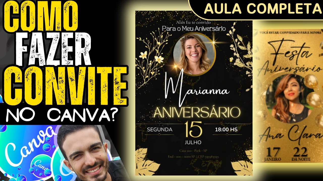 Canva Convite de Aniversário