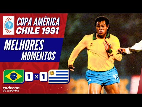 BRASIL 1 X 1 URUGUAI - PRIMEIRA FASE COPA AMÉRICA 1991 - MELHORES MOMENTOS