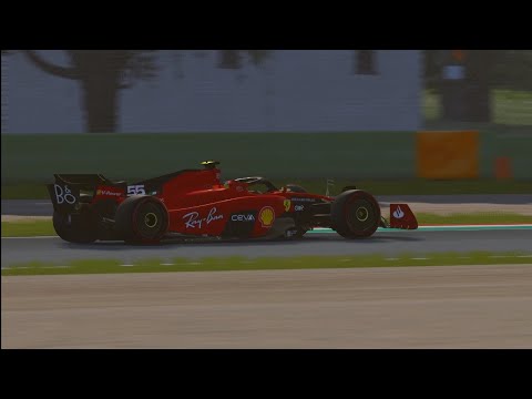 The new Ferrari SF-23 looks insane around Imola. TV Cam lap with pure engine sound | Assetto Corsa