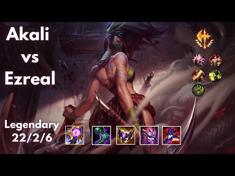 Lil Carry or something -  AKALI vs EZREAL (Mid) | Legendary | 12.3 | NA
