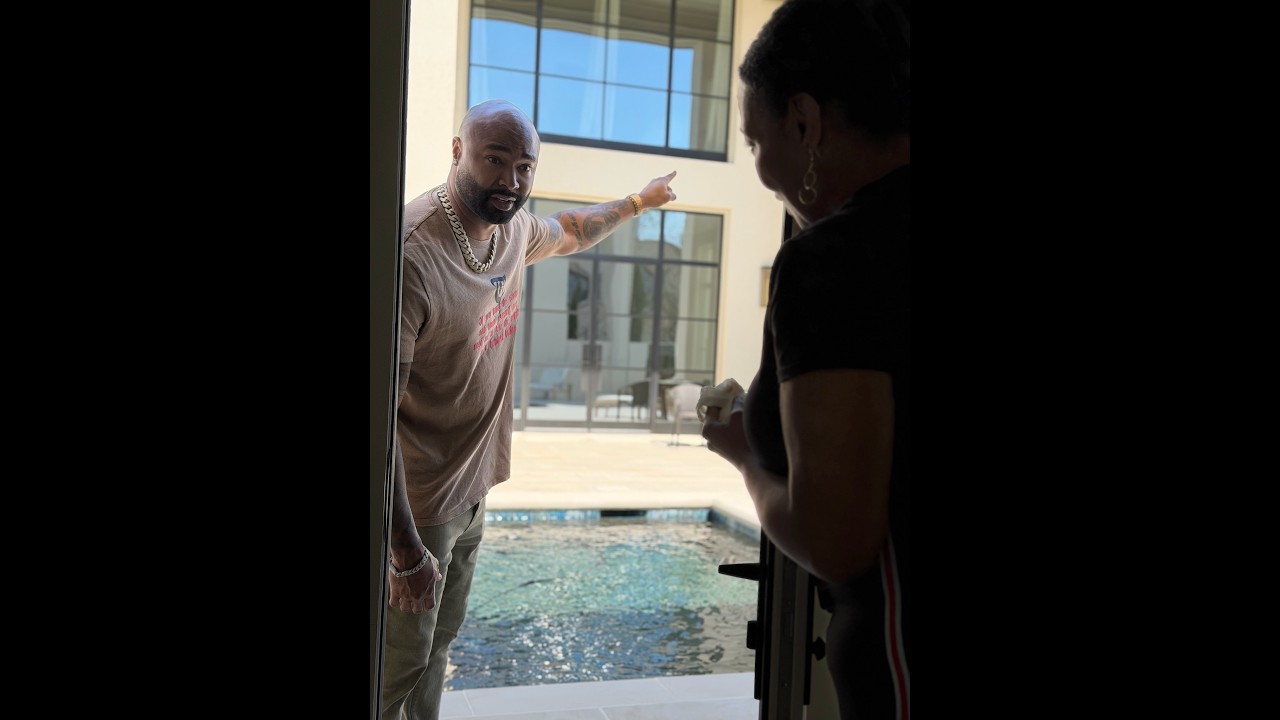 When Mike tells Ms.Gladys to get the hell out of his house!