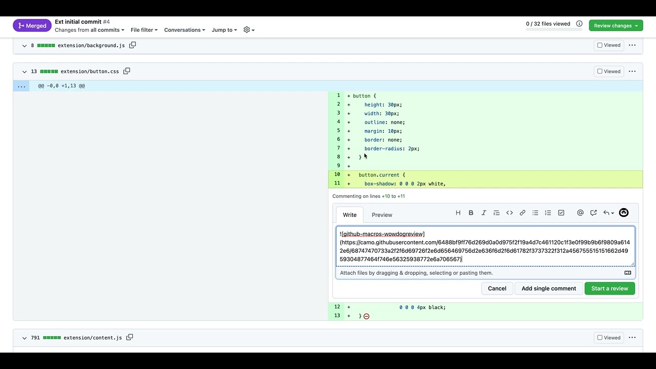 Github Macros Extension Demo