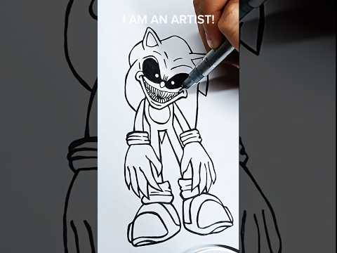 Drawing Horror Sonic The Hedgehog 😨 #shorts #horror #sonic #drawing