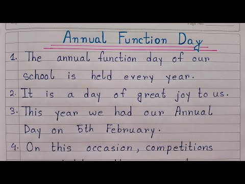 10 Lines On Annual Function Day | Paragraph Writing On Annual Function Day | Beginners English