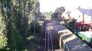 preview picture of video 'Tyne and Wear Metro-Metrocars 4051 and 4007 passing Bridge 1126 (Shiremoor)'