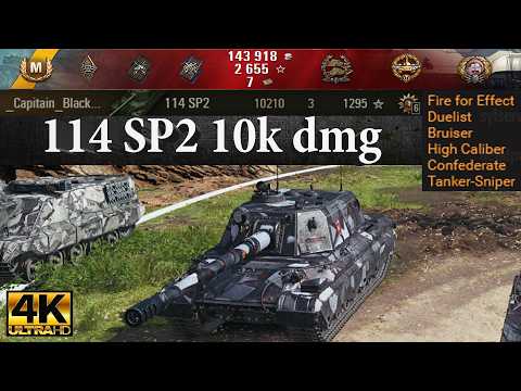 114 SP2 Video in Ultra HD 4K🔝 10,210 DMG, 3 Kills, 1295 EXP | World of Tanks