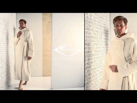 V O N N E S L H O  BIO Bademantel, Saunamantel aus Frottier, Frottee "DELUXE" in natur