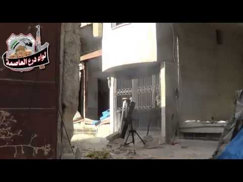 استهداف قوات النظام في إدارة المركبات العسكرية من قبل لواء درع العاصمة في مدينة حرستا في محافظة ريف دمشق