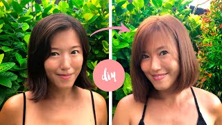 Home DIY: Lighten dark Asian hair to Light Brown (No Bleach)