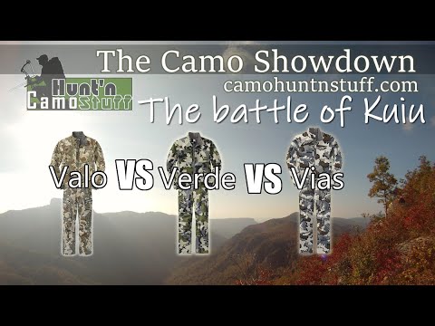 Kuiu Valo Vs Verde Vs Vias in a Camo Showdown on 16 Backgrounds and in Deer Vision