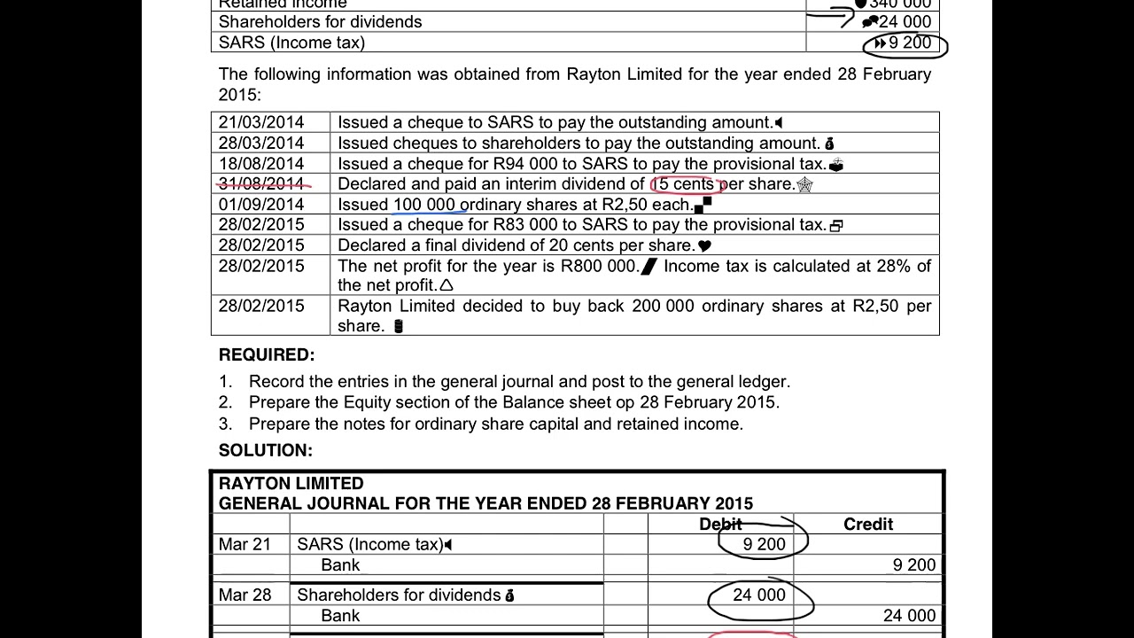 16. Appropriation - General Journal, General Ledger, Equity Section & Notes