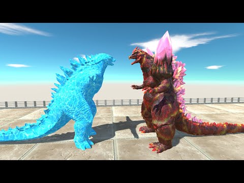 Great War Space Godzilla Lava VS Monster Godzilla 2014 Ice Death run-Animal Revolt Battle Simulator