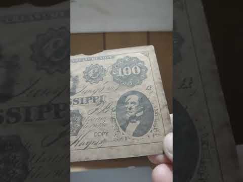 billete de Mississippi 1862 estados confederados del Sur