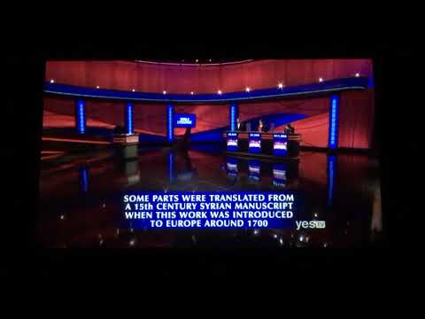 Final Jeopardy, Kevin Boettcher Day 4 - “World Literature” category (10/4/19)